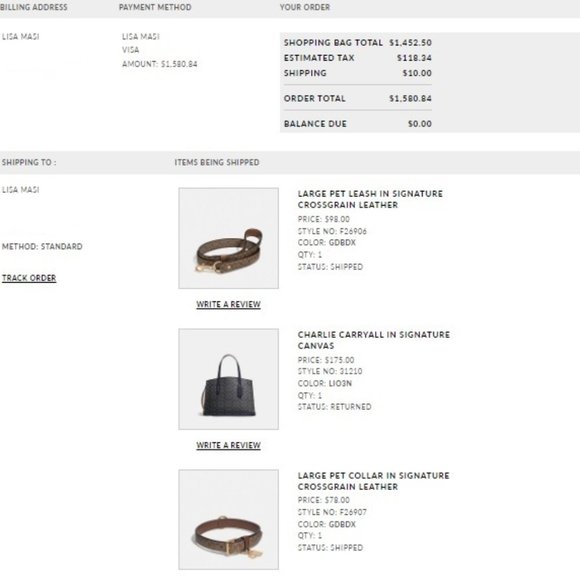 $69 *NEW* COACH Large Khaki Pet Leash - Picture 2 of 2